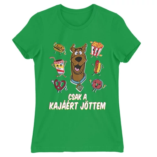 Zöld Scooby-Doo női rövid ujjú póló - Csak a kajáért jöttem