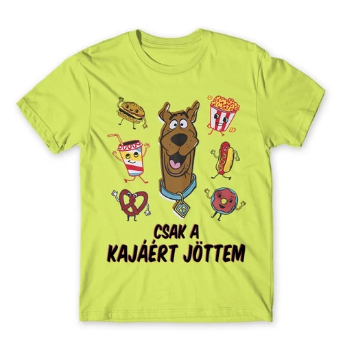 Almazöld Scooby-Doo férfi rövid ujjú póló - Csak a kajáért jöttem