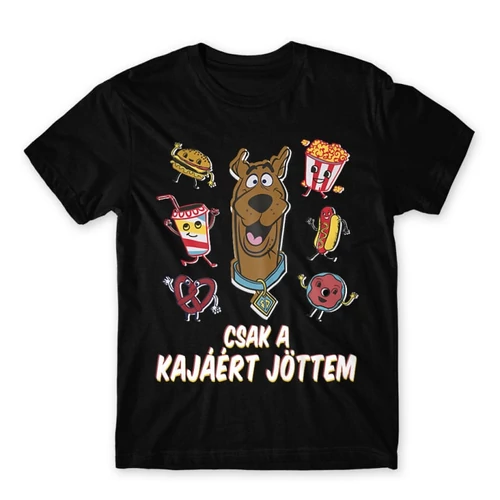 Fekete Scooby-Doo férfi rövid ujjú póló - Csak a kajáért jöttem