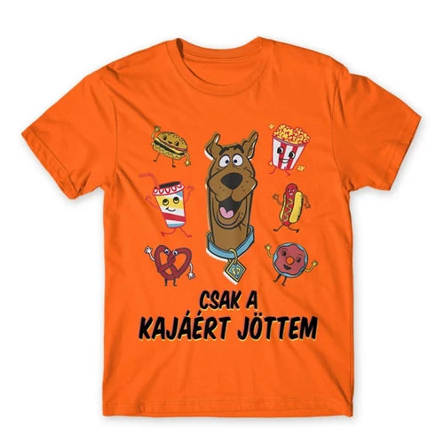 Narancs Scooby-Doo férfi rövid ujjú póló - Csak a kajáért jöttem