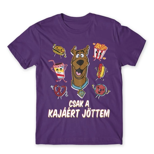 Sötétlila Scooby-Doo férfi rövid ujjú póló - Csak a kajáért jöttem