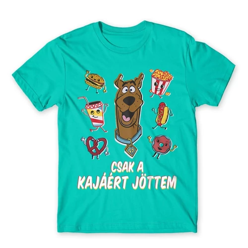 Türkiz Scooby-Doo férfi rövid ujjú póló - Csak a kajáért jöttem