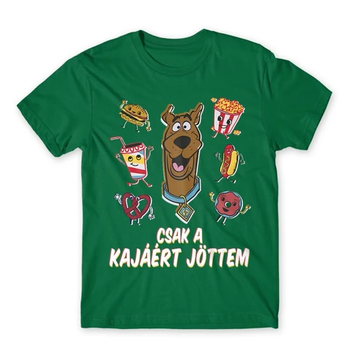 Zöld Scooby-Doo férfi rövid ujjú póló - Csak a kajáért jöttem