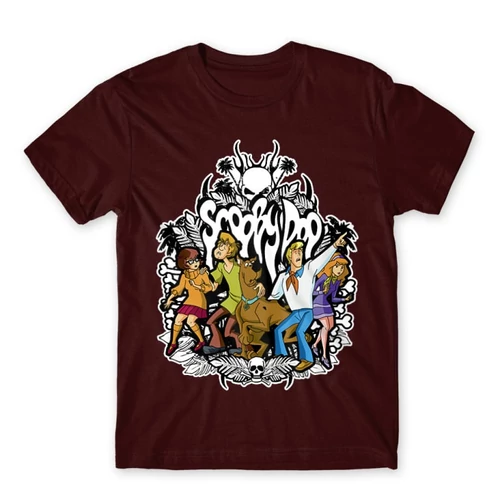 Bordó Scooby-Doo férfi rövid ujjú póló - Forest