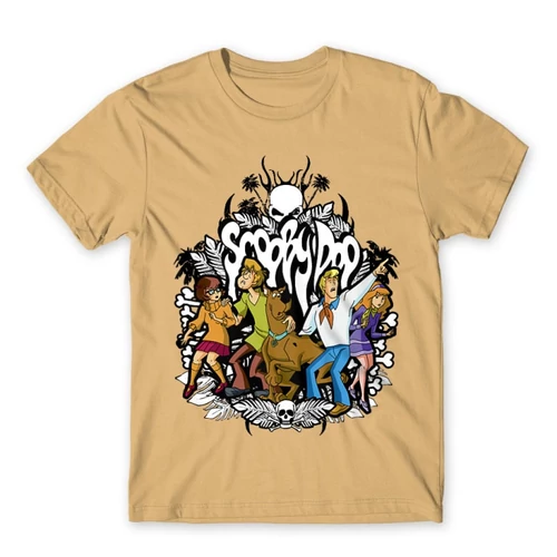 Homok Scooby-Doo férfi rövid ujjú póló - Forest