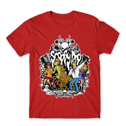 Piros Scooby-Doo férfi rövid ujjú póló - Forest