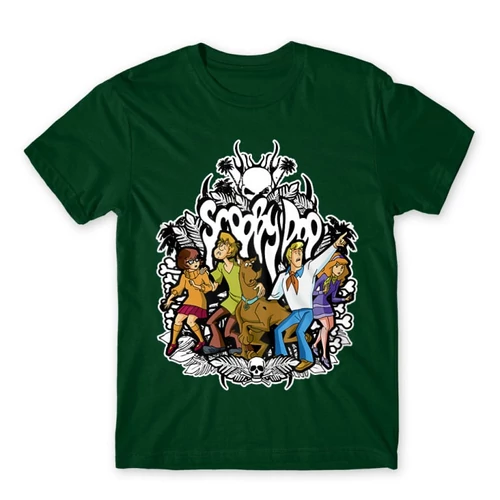 Sötétzöld Scooby-Doo férfi rövid ujjú póló - Forest