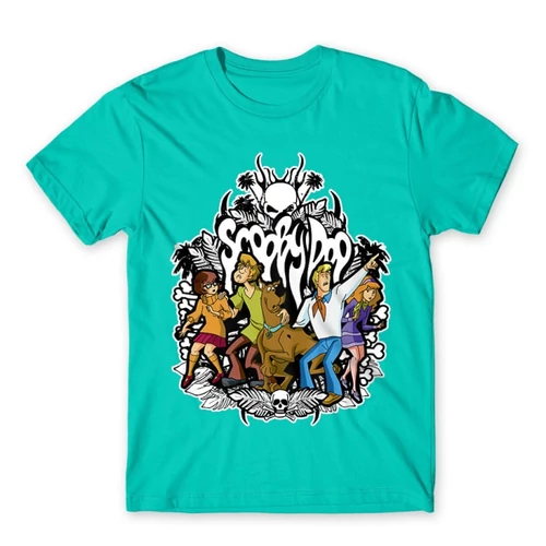 Türkiz Scooby-Doo férfi rövid ujjú póló - Forest