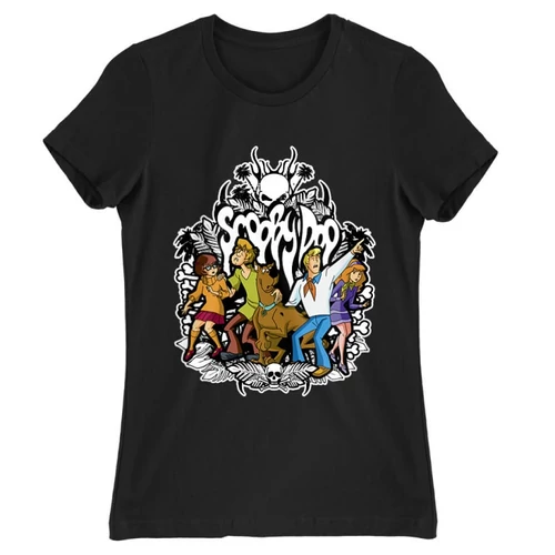 Fekete Scooby-Doo női rövid ujjú póló - Forest