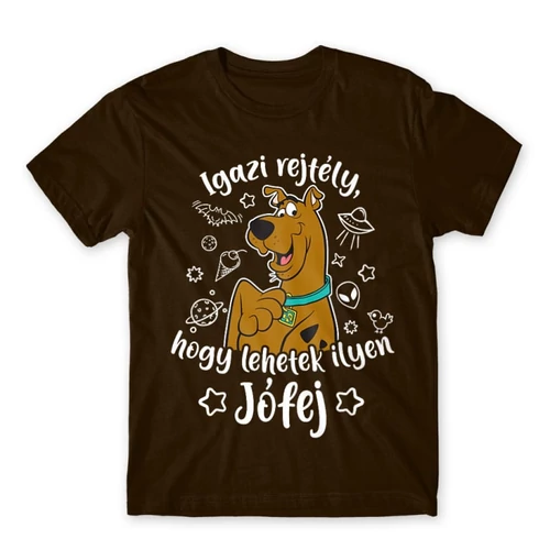 Barna Scooby-Doo férfi rövid ujjú póló - Igazi rejtély, hogy lehetek ilyen jófej