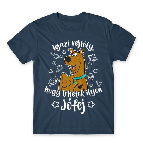 Denim Scooby-Doo férfi rövid ujjú póló - Igazi rejtély, hogy lehetek ilyen jófej