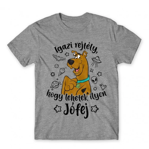 Sportszürke Scooby-Doo férfi rövid ujjú póló - Igazi rejtély, hogy lehetek ilyen jófej