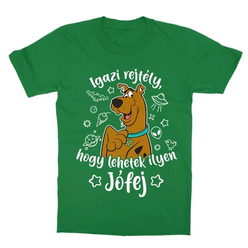 Zöld Scooby-Doo gyerek rövid ujjú póló - Igazi rejtély, hogy lehetek ilyen jófej