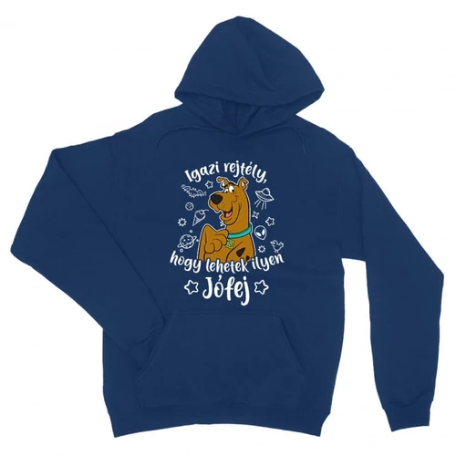Királykék Scooby-Doo unisex kapucnis pulóver - Igazi rejtély, hogy lehetek ilyen jófej