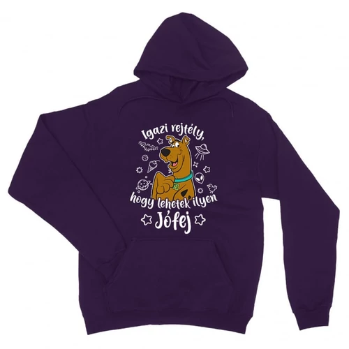 Sötétlila Scooby-Doo unisex kapucnis pulóver - Igazi rejtély, hogy lehetek ilyen jófej