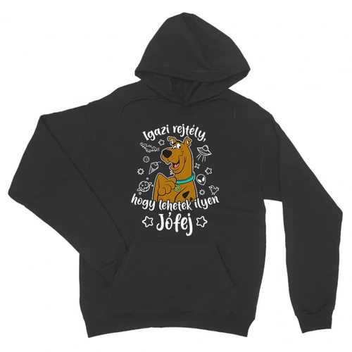 Sötétszükre Scooby-Doo unisex kapucnis pulóver - Igazi rejtély, hogy lehetek ilyen jófej