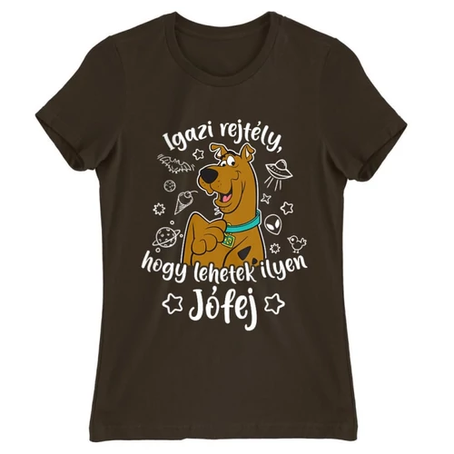 Barna Scooby-Doo női rövid ujjú póló - Igazi rejtély, hogy lehetek ilyen jófej