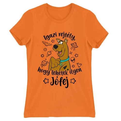 Narancs Scooby-Doo női rövid ujjú póló - Igazi rejtély, hogy lehetek ilyen jófej