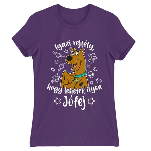 Sötétlila Scooby-Doo női rövid ujjú póló - Igazi rejtély, hogy lehetek ilyen jófej