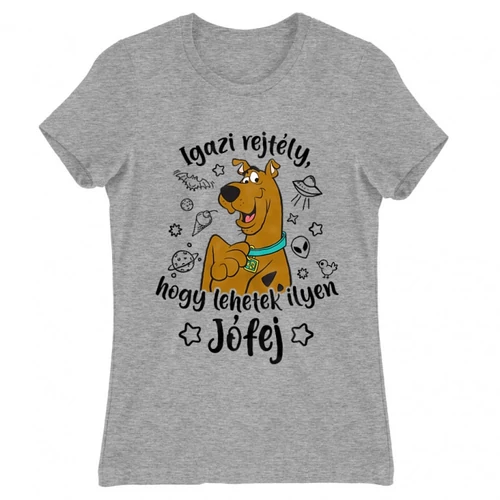 Sportszürke Scooby-Doo női rövid ujjú póló - Igazi rejtély, hogy lehetek ilyen jófej