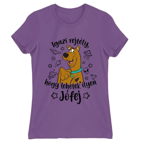 Világoslila Scooby-Doo női rövid ujjú póló - Igazi rejtély, hogy lehetek ilyen jófej