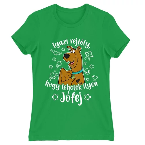Zöld Scooby-Doo női rövid ujjú póló - Igazi rejtély, hogy lehetek ilyen jófej
