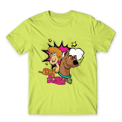 Almazöld Scooby-Doo férfi rövid ujjú póló - Ohhh Scooby!
