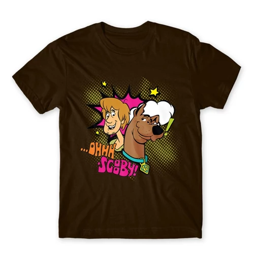 Barna Scooby-Doo férfi rövid ujjú póló - Ohhh Scooby!