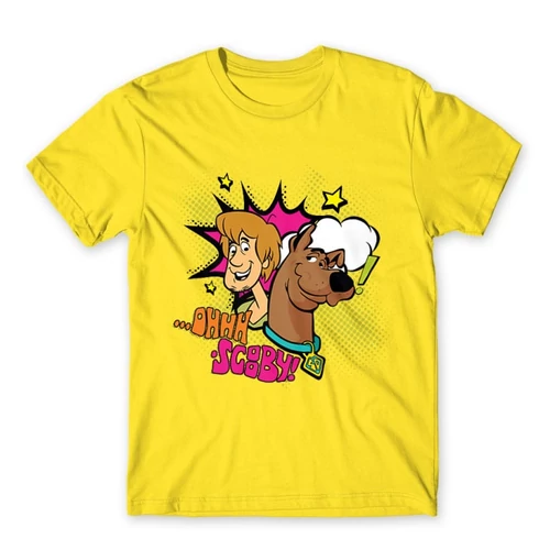 Citromsárga Scooby-Doo férfi rövid ujjú póló - Ohhh Scooby!