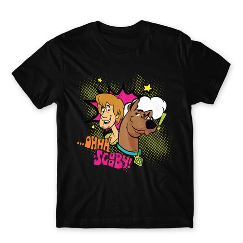 Fekete Scooby-Doo férfi rövid ujjú póló - Ohhh Scooby!