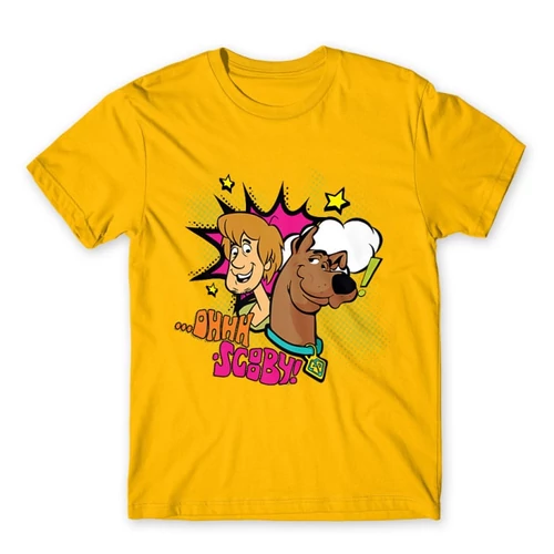 Sárga Scooby-Doo férfi rövid ujjú póló - Ohhh Scooby!