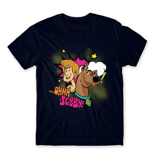 Sötétkék Scooby-Doo férfi rövid ujjú póló - Ohhh Scooby!
