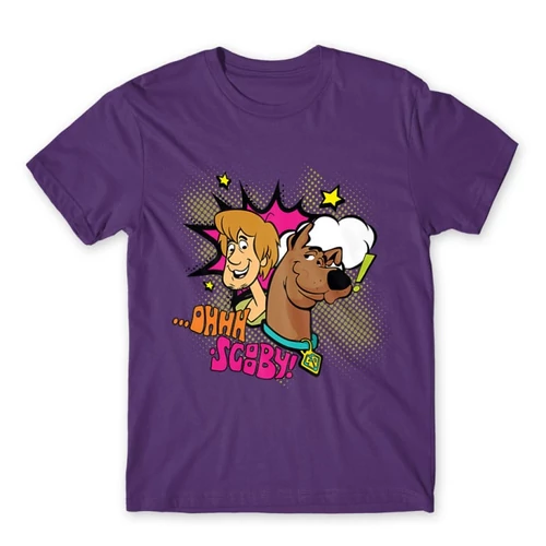 Sötétlila Scooby-Doo férfi rövid ujjú póló - Ohhh Scooby!
