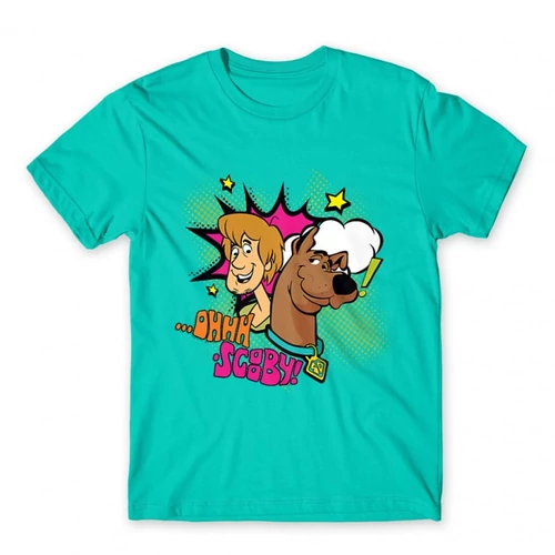 Türkiz Scooby-Doo férfi rövid ujjú póló - Ohhh Scooby!