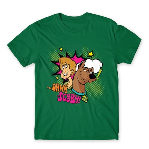 Zöld Scooby-Doo férfi rövid ujjú póló - Ohhh Scooby!