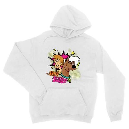 Fehér Scooby-Doo unisex kapucnis pulóver - Ohhh Scooby!