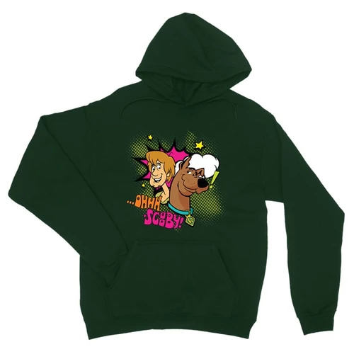 Sötétzöld Scooby-Doo unisex kapucnis pulóver - Ohhh Scooby!