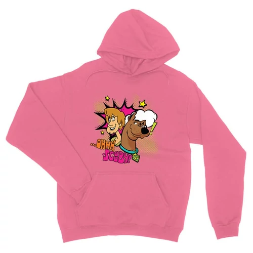 Világos rózsaszín Scooby-Doo unisex kapucnis pulóver - Ohhh Scooby!
