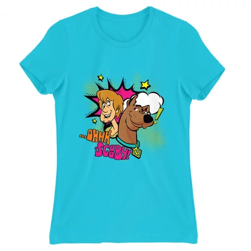 Atollkék Scooby-Doo női rövid ujjú póló - Ohhh Scooby!