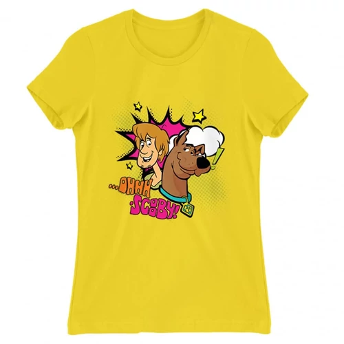 Citromsárga Scooby-Doo női rövid ujjú póló - Ohhh Scooby!