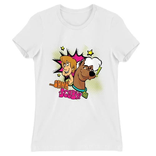 Fehér Scooby-Doo női rövid ujjú póló - Ohhh Scooby!