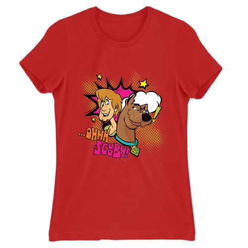 Piros Scooby-Doo női rövid ujjú póló - Ohhh Scooby!