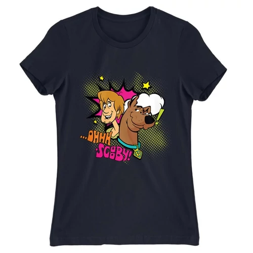 Sötétkék Scooby-Doo női rövid ujjú póló - Ohhh Scooby!