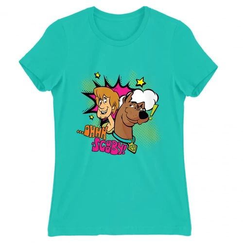Türkiz Scooby-Doo női rövid ujjú póló - Ohhh Scooby!