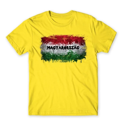 Citromsárga Magyarország zászló férfi rövid ujjú póló - Splash