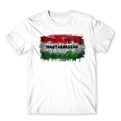 Fehér Magyarország zászló férfi rövid ujjú póló - Splash