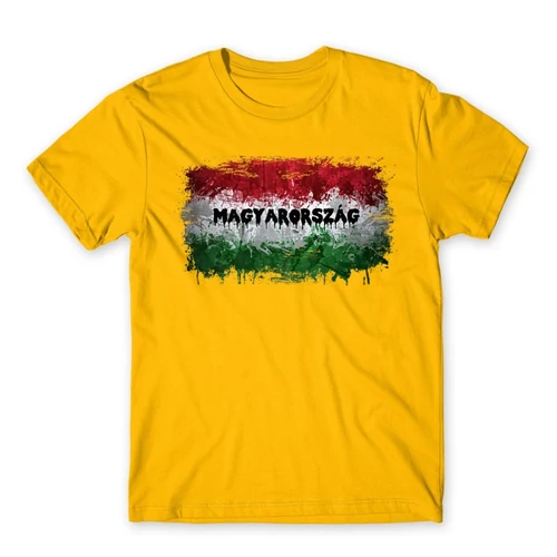 Sárga Magyarország zászló férfi rövid ujjú póló - Splash