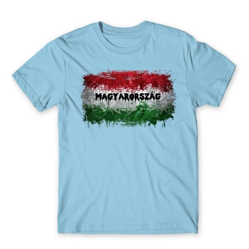 Világoskék Magyarország zászló férfi rövid ujjú póló - Splash