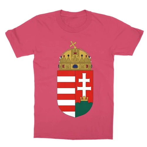 Pink Magyarország zászló gyerek rövid ujjú póló - Címer