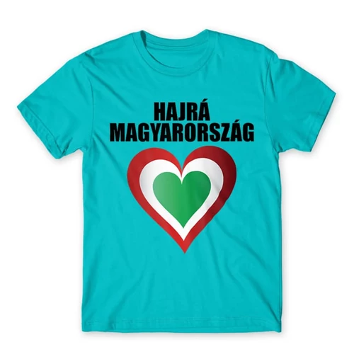 Atollkék Hajrá Magyarország férfi rövid ujjú póló - Szív